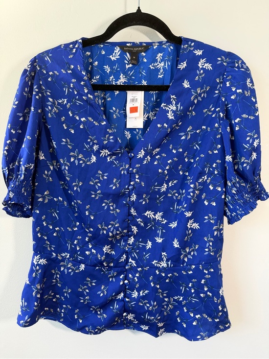 Banana Republic Tops - NWT Banana Republic Royal Blue Floral Blouse